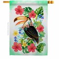 Patio Trasero Tropical Toucan Summertime 28 x 40 in. Double-Sided Vertical House Flags for  Banner Garden PA3903873